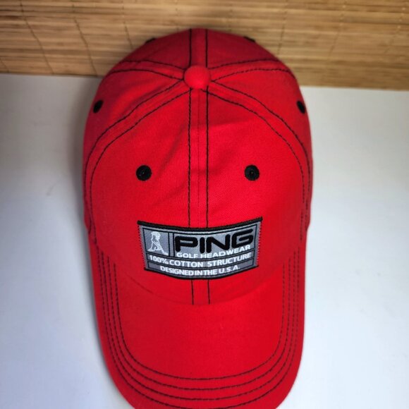 Ping Golf Hat Cap Strapback Adjustable Golf Headwear 100% Cotton Structure - Picture 2 of 8